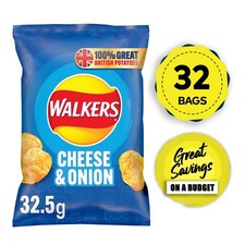 Walkers Crisps Cheese Onion Snack Pack Lunch 32 x 32.5g Bags