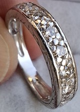 Platinum 1Ct Diamond Eternity Wedding Dress Band Ring Size N Heavy 7.31g
