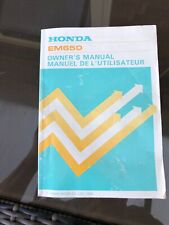 HONDA EM 650 GENERATOR OWNERS MANUAL, IN ENGLISH, FRENCH, GERMAN, SPANISH? G.C.