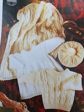 Aran Knitting Pattern Sweater, Dress, Beret Blanket babies toddler 18"-26" (435)