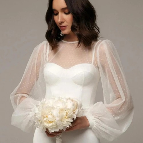 Dot tulle wedding jakcet - tulle,