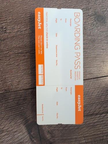 Easyjet boarding pass - boarding,