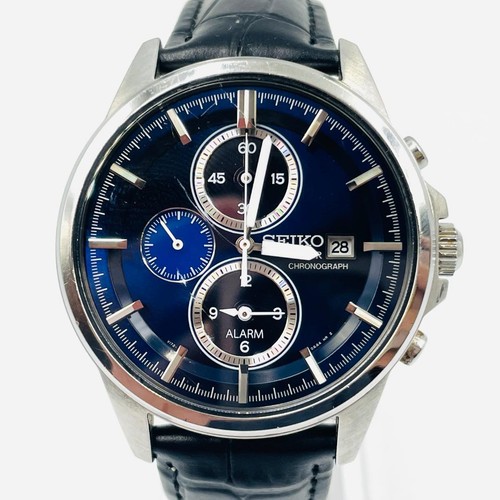 Seiko chronograph alarm blue - chronograph,