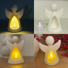 3D Printed Lovely White Angel Tea Light Holder Display Memories Xmas Gift 7 Cm