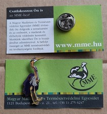 MME PURPLE HERON Charity Pin Badge RSPB Interest BIRD