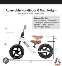 KRIDDO Toddler Balance Bike 12