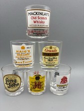 6x Vintage Reims France Scotch Whisky Themed Shot Glasses
