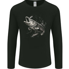 Pike Fish on a Line Fishing Fisherman Mens Long Sleeve T-Shirt