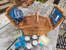 Brexton vintage picnic hamper set wicker basket