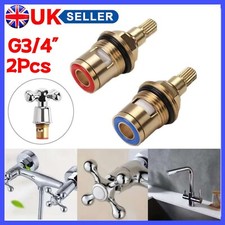 2x Bath 3/4" Tap Valve Cartridge Ceramic Gland 20 Teeth quarter turn Flow Mixer