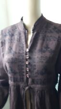 1970s Hippy Top Unworn Original embroidered Brown Cheesecloth One Size 