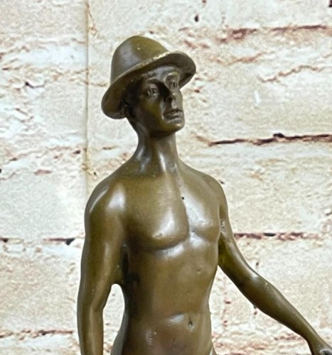 Nude male bronze statue man - male,