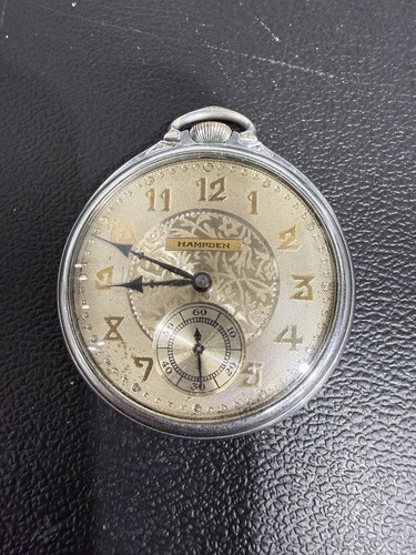Hampden railroad pocket watch - railroad,