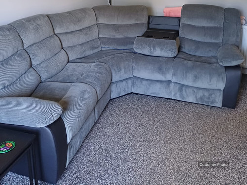 Rio grey cord reclining corner - cord,