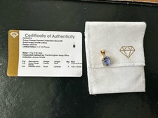 Limited Ed 10K Gold Fluorite & Zircon Pendant B'ham 2015 Original Cert & Pouch