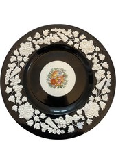 George Jones & Sons Rhapsody Crescent Decorative Plate Embossed Floral Design