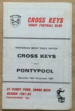 1981 CROSS KEYS v POTYPOOL programme