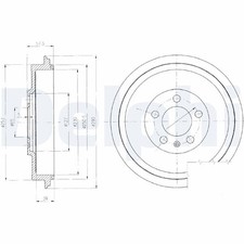 Rear Brake Drum Delphi BF406 Fits Skoda VW Octavia Roomster Caddy Polo