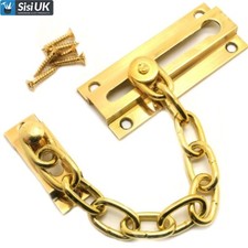 Strong Security Door Chain Screws Heavy Duty Brass Plate Safety Guard Gate Catch