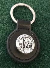 St Christopher Keyring Leather