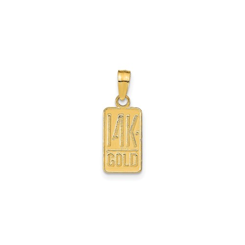 14k solid yellow gold ingot - yellow,