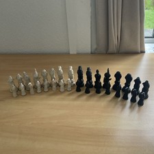 Antique Chess Set Pieces In