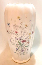 Aynsley Vase Summer Sketches Bone China 9" England floral