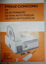 Instructions slide projector Prinz CONCORD IQ 1500 2500 ORIGINAL DOCUMENT