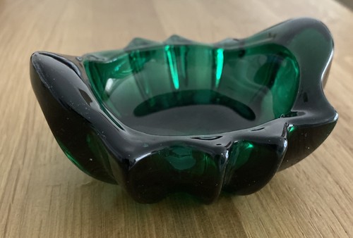 Green glass ashtray václav - green,