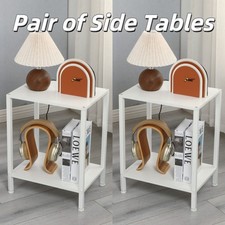 Pair of 2 Tiers MDF Side End