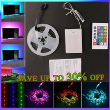 LED Strip Lights Battery Operated Dimmable RGB 2835 TV Back Lighting + Remote UK