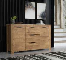 Sideboard Cabinet Dark Oak Effect Modern Cupboard Prestigio 06