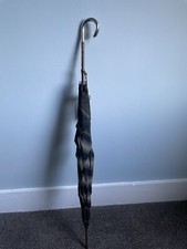 Hallmarked Silver Umbrella Parasol Antique Original Silk Woman Fashion Accessory