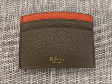 Mulberry  Credit Card Slip in Clay-Grey/Tangerine Orange, Small Classic Grain