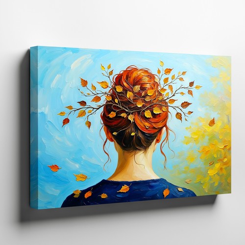 Autumn leaves hair - autumn, woman