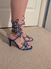 Blue Butterfly Stiletto Shoes