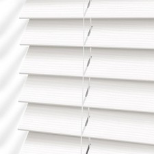 BLINDS2GO Super White 50MM Flat Fauxwood Blinds W 177.5cm by D 245cm - A27