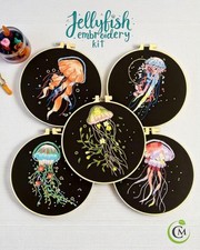 Embroidery Kit Jellyfish Patterns for Beginners | DIY Needlepoint Cross Stitch S