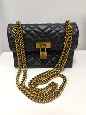 Kurt Geiger Crossbody Handbag Brixton Black Quilted Leather Padlock - RSPCA NW L