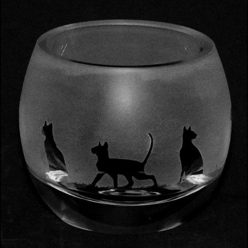 Glass tealight holder siamese - glass,