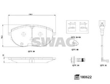 Disc Brake Pad Set SWAG Fits