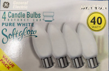GENERAL ELECTRIC SOFTGLOW CANDLE BULBS 40w 240v BC B22   - Pack of 4