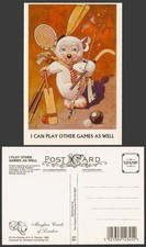 BONZO DOG G.E. Studdy Postcard I Can Play Other Games Fishing Golf Tennis BO 581