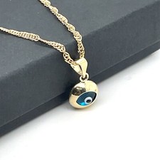 9ct Yellow Gold EVIL EYE Pendant For Ladies Only Charm 375 Stamped Brand NEW