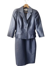 Hobbs Invitation Blue Two Piece Suit Jacket Dress UK 10 Elegant Lace