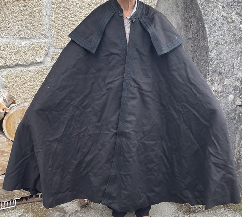 Vintage black wool cloak - vintage,