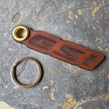 Vauxhall Corsa GSi - Leather Keyring - Classic Vintage Style /w Flat Split Ring