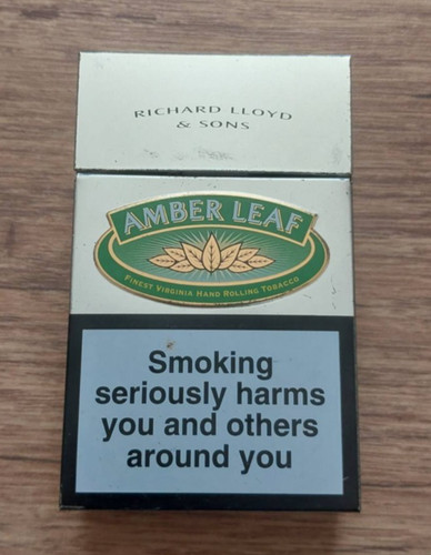 Amber leaf metal cigarette - leaf,