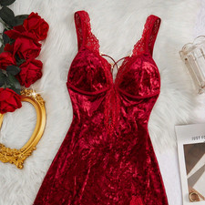 XMAS VELVET LACE NIGHTGOWN