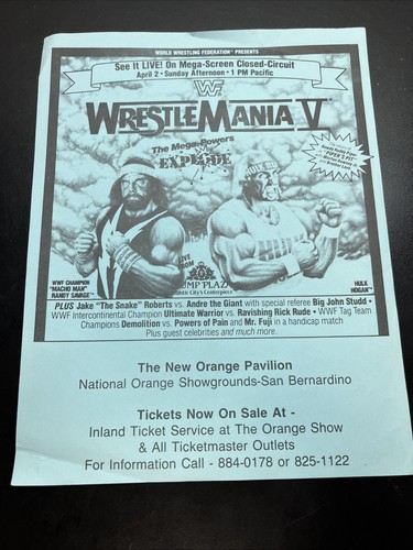 Vintage wwf wrestlemania 5 - vintage,